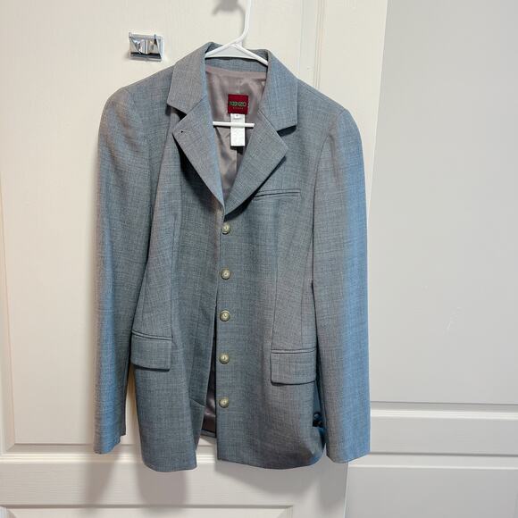 Kenzo Grey Wool Suit Blazer Size 40 - Picture 4 of 6